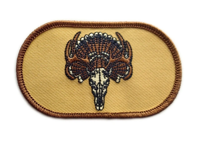 Wild Turkey Skull & Fan Hunting Embroidery Patch-Front Side