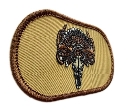 Wild Turkey Skull & Fan Hunting Embroidery Patch-Left Side