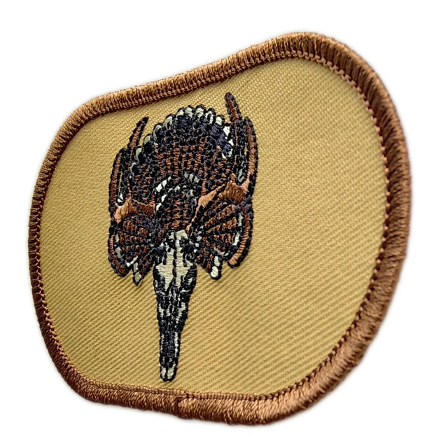 Wild Turkey Skull & Fan Hunting Embroidery Patch-Right Side