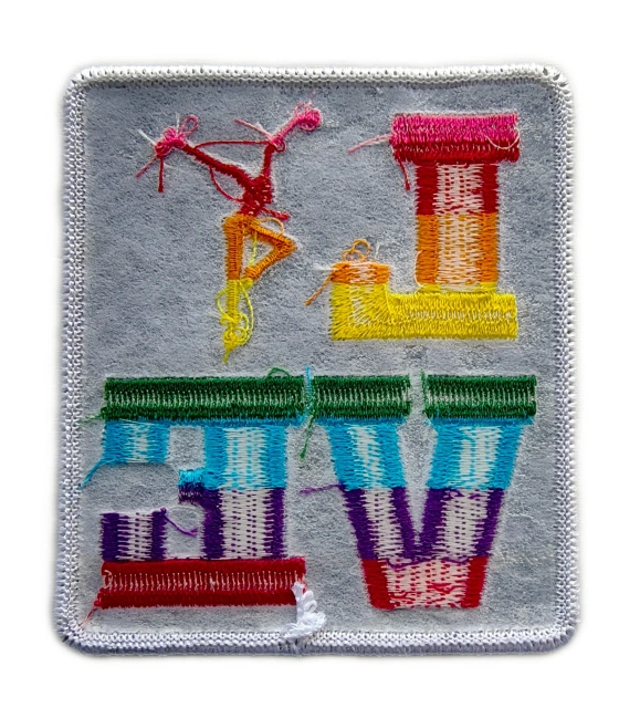 Rainbow "Love Dance" Embroidery Patch-Back Side