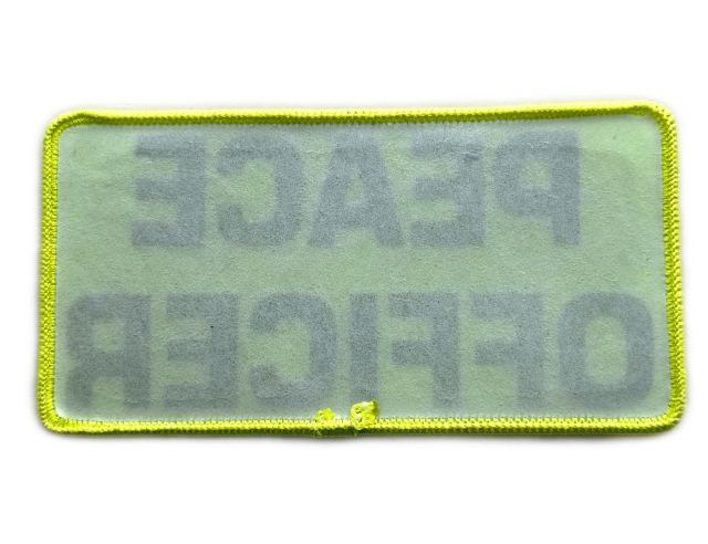 Reflective "Peace Officer" Printed Patch-Back Side
