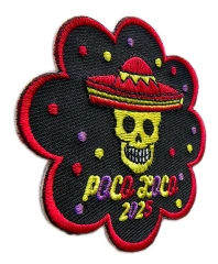 "Poco Loco" Sombrero Skull Embroidery Patch-Left Side