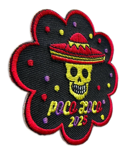 "Poco Loco" Sombrero Skull Embroidery Patch-Left Side