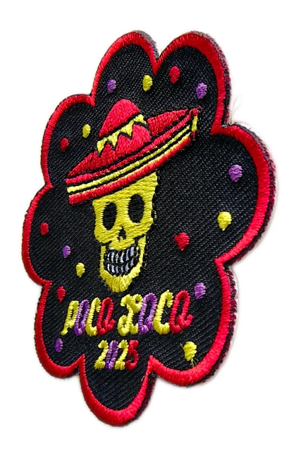"Poco Loco" Sombrero Skull Embroidery Patch-Right Side