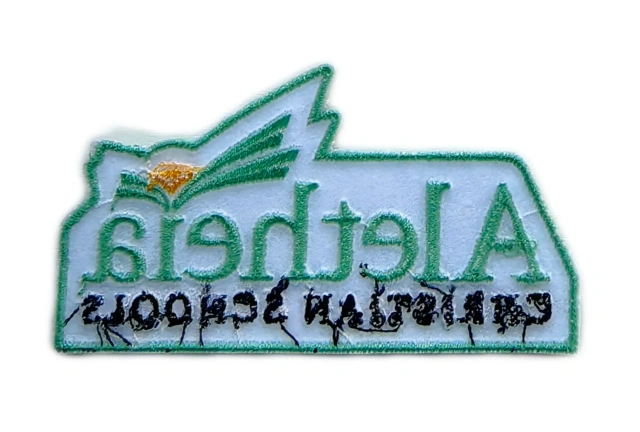 Aletheia Christian Schools Logo Embroidery Patch-Back Side