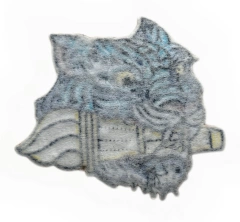 Electrifying Blue Tiger Iron-On Embroidered Patch-Back Side