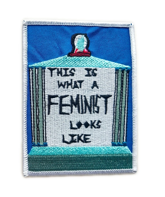 "This Is What A Feminist Looks Like" Embroidered Patch – Statement Monument Design-Front Side