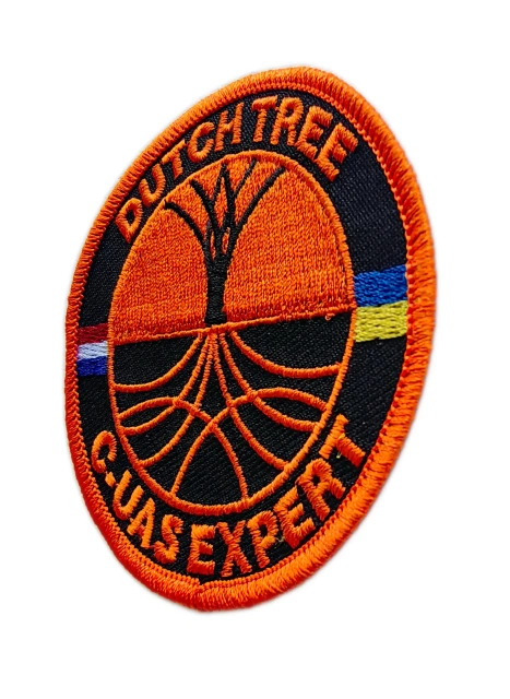 "Dutch Tree" C-UAS Expert Embroidered Morale Patch – Orange & Black Design-Right Side