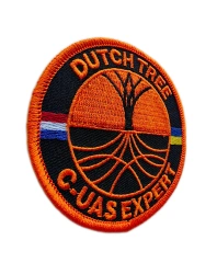 "Dutch Tree" C-UAS Expert Embroidered Morale Patch – Orange & Black Design-Left Side