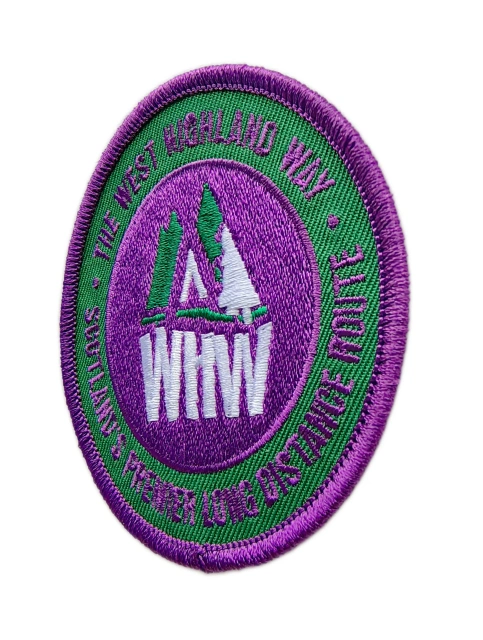 West Highland Way (WHW) Embroidered Patch – Purple & Green Trail Logo-Right Side