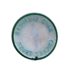 David Shepherd Cricket Trust Commemorative Round Patch – Green & Gold Design-Back Side
