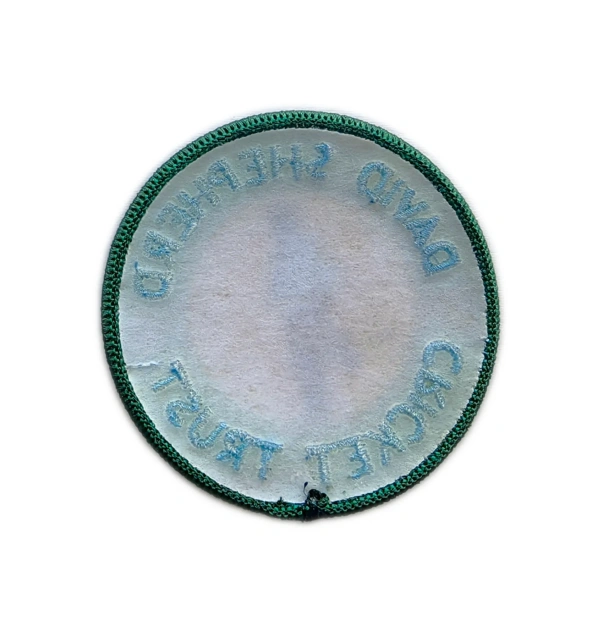 David Shepherd Cricket Trust Commemorative Round Patch – Green & Gold Design-Back Side