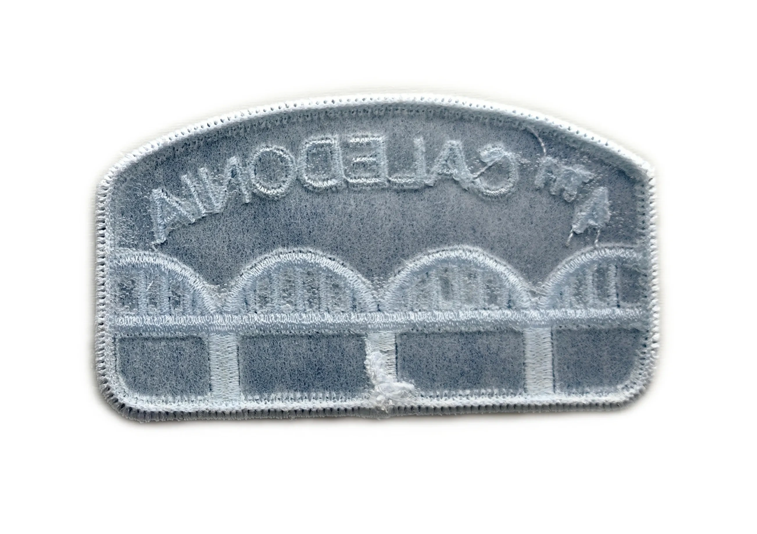 4th Caledonia Scouting Group Embroidered Patch – Blue & White Bridge Design-Back Side