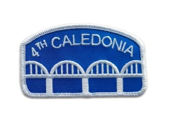 4th Caledonia Scouting Group Embroidered Patch – Blue & White Bridge Design-Front Side