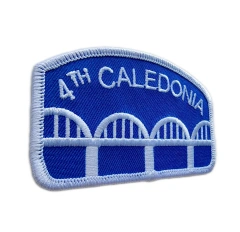 4th Caledonia Scouting Group Embroidered Patch – Blue & White Bridge Design-Left Side