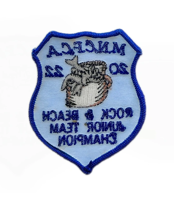 MNCFCA 2022 Rock & Beach Junior Team Champion Embroidered Patch – Blue Shield Design-Back Side