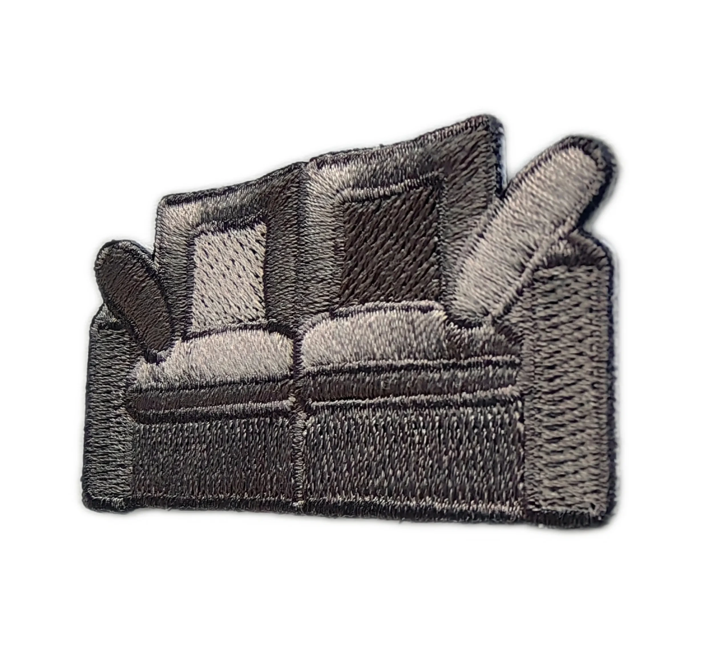 Grey Couch Embroidered Patch – Modern Two-Seater Sofa Design-Right Side