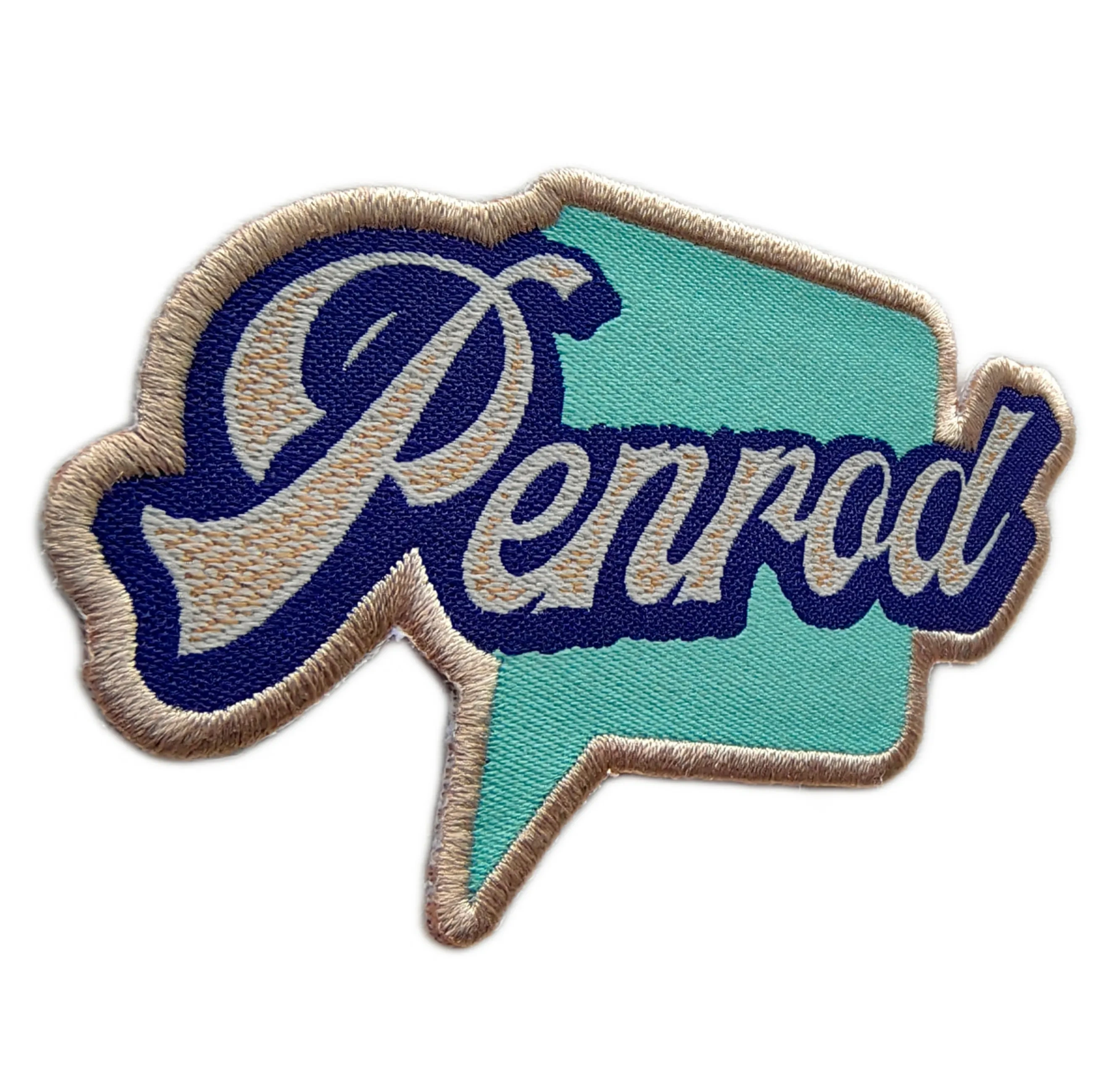 Penrod Woven Patch – Vintage Script Speech Bubble Design-Left Side