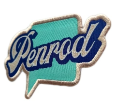 Penrod Woven Patch – Vintage Script Speech Bubble Design-Right Side