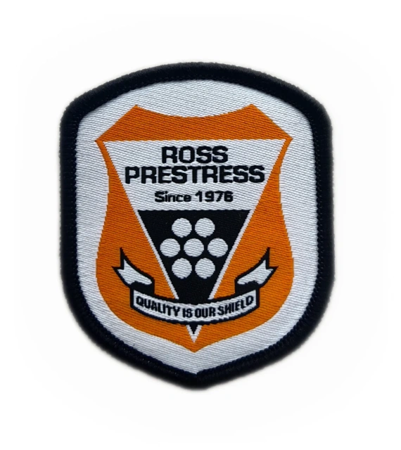 Ross Prestress Woven Logo Patch-Front Side