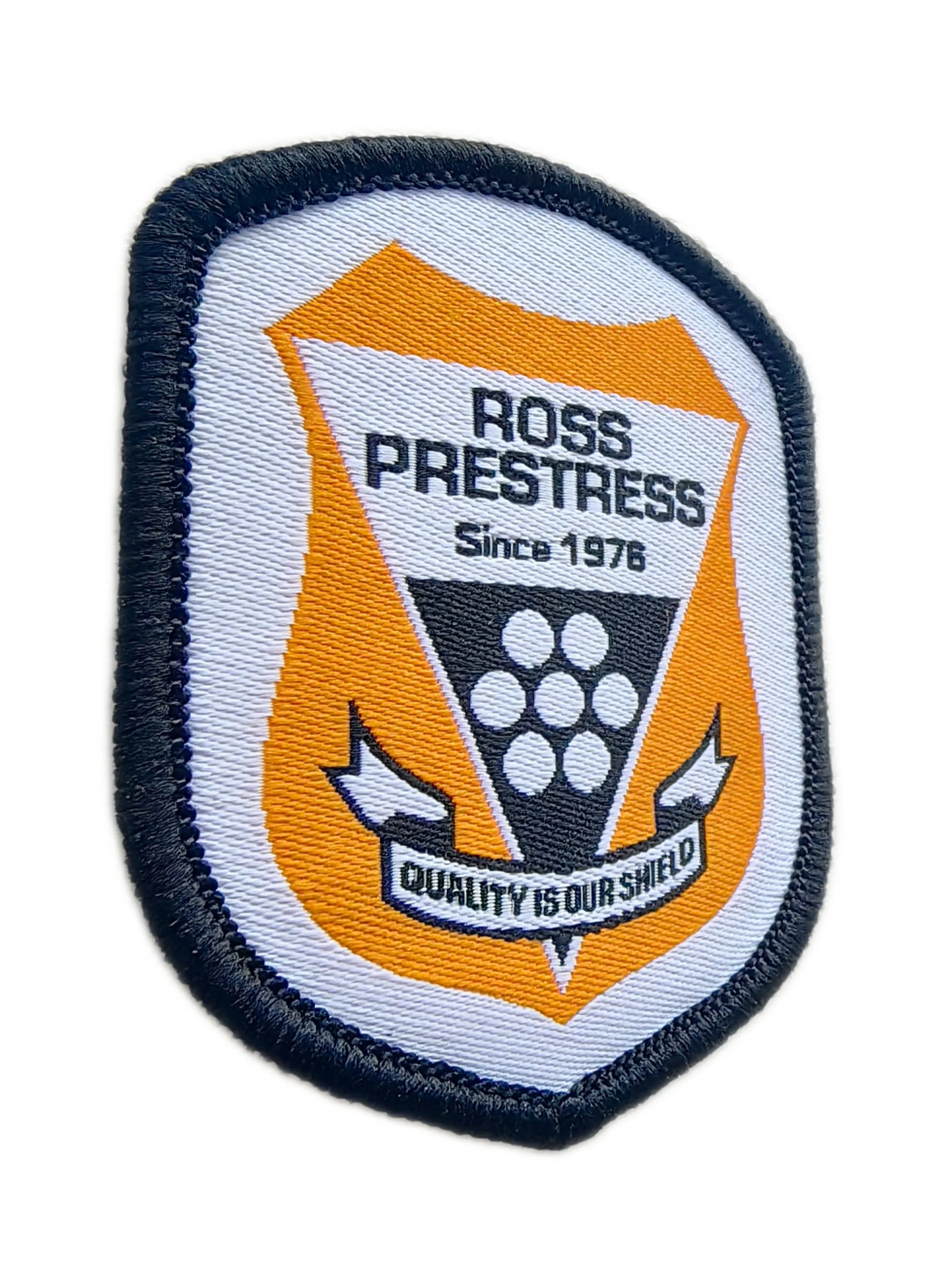 Ross Prestress Woven Logo Patch-Left Side