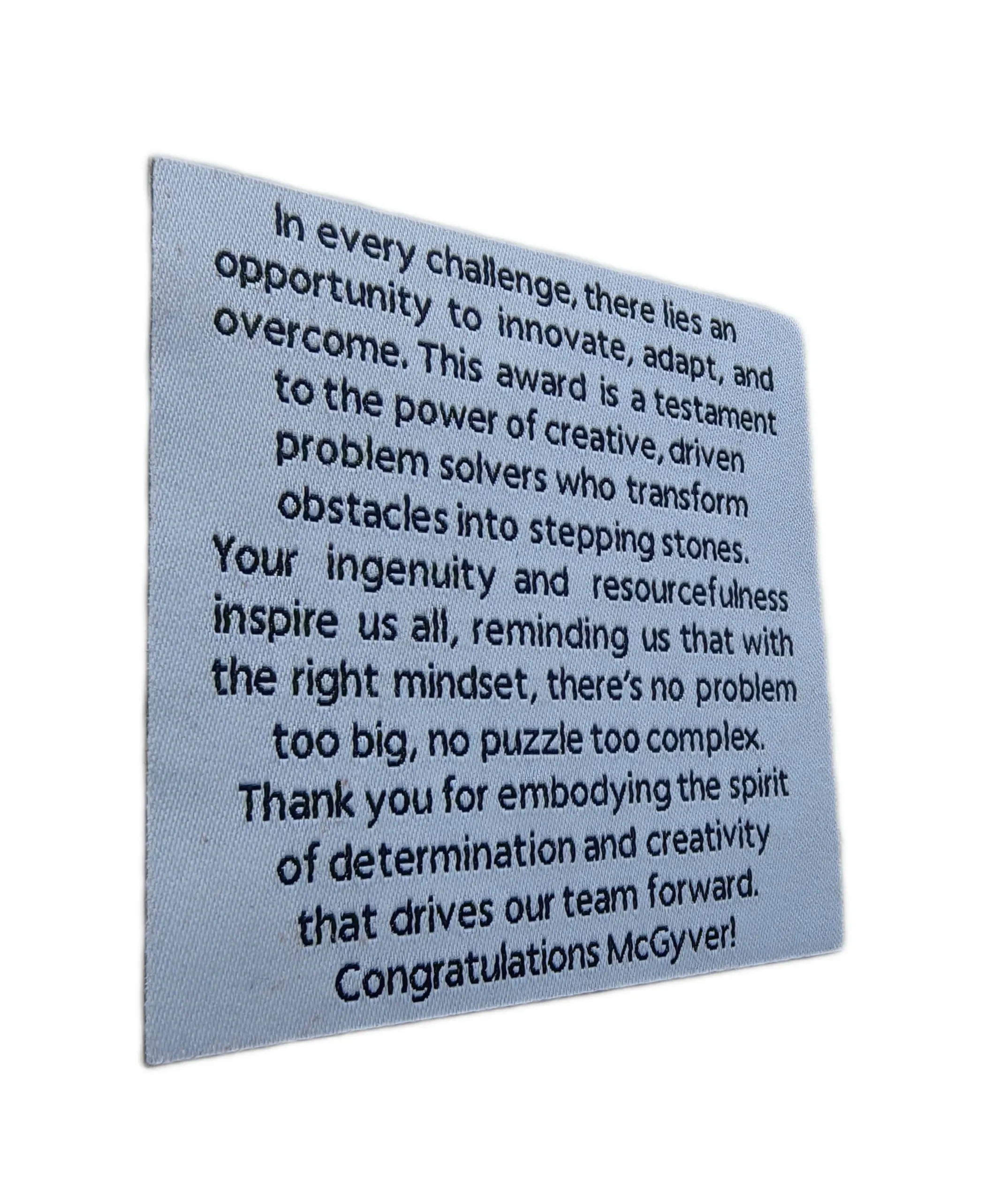 "McGyver" Woven Recognition Patch – Innovation & Problem-Solving Award-Left Side