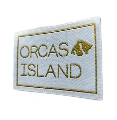 Orcas Island Woven Patch – Gold & White Travel Souvenir-Right Side