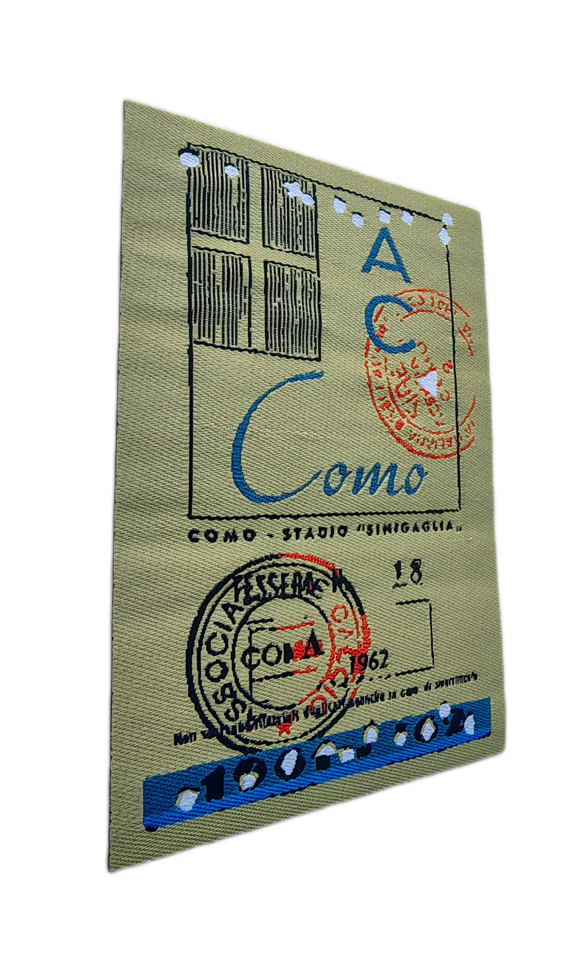AC Como 1961-1962 Season Ticket Woven Patch – Vintage Football Memorabilia-Left Side
