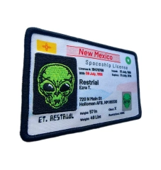 New Mexico Alien Spaceship License Patch – Roswell UFO Themed Iron-On Badge-Left Side