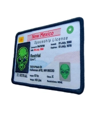 New Mexico Alien Spaceship License Patch – Roswell UFO Themed Iron-On Badge-Right Side