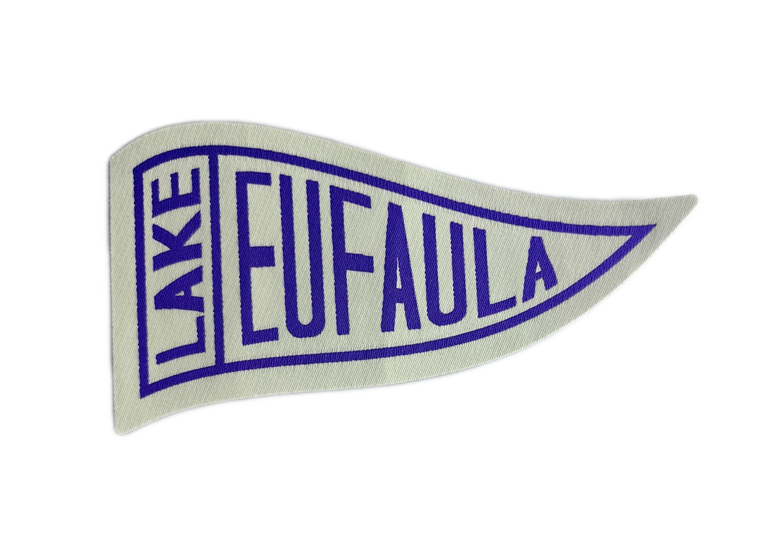 Lake Eufaula Oklahoma Woven Pennant Patch – Retro Travel Souvenir-Front Side