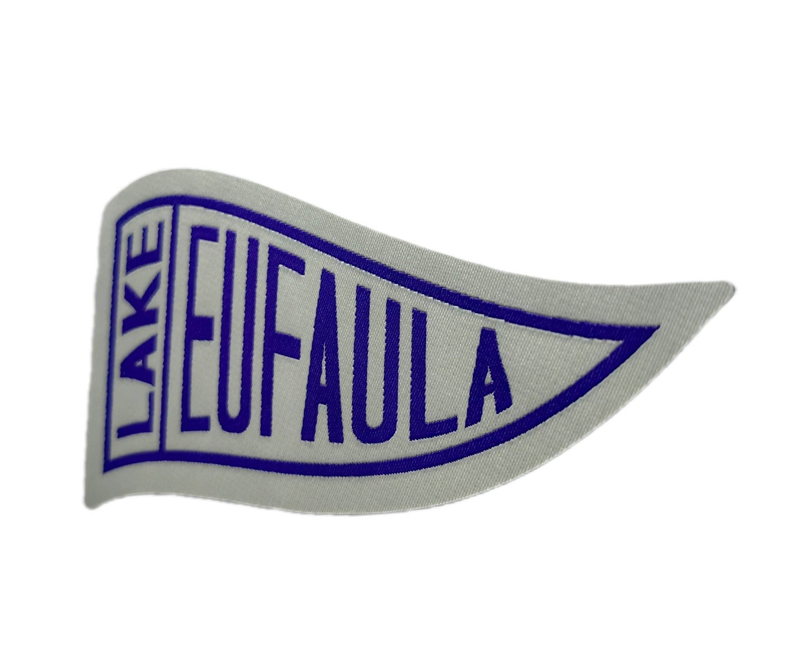Lake Eufaula Oklahoma Woven Pennant Patch – Retro Travel Souvenir-Right Side