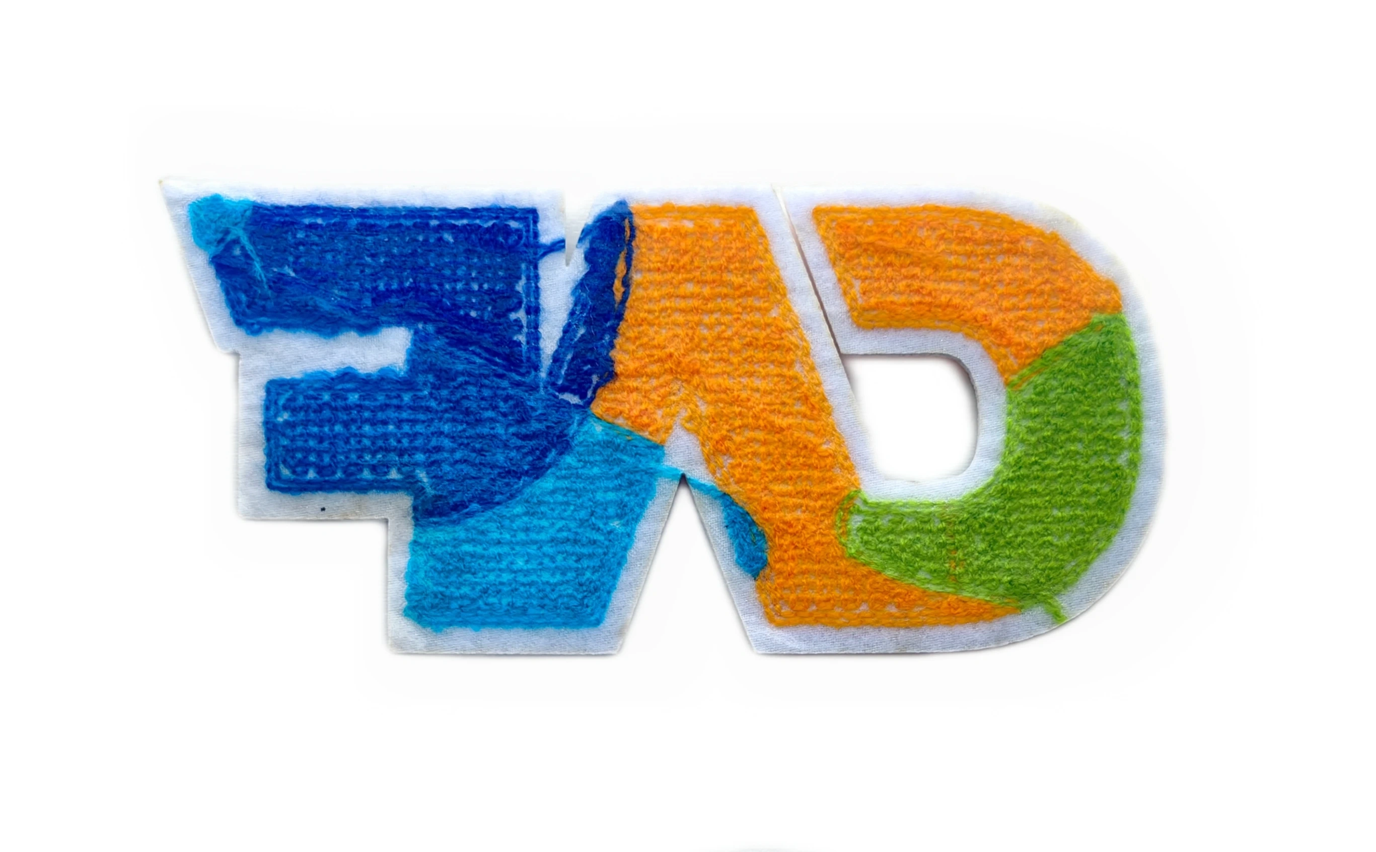 Custom Chenille Patch – "CAF" Multi-Color Letterman Style Acronym Badge-Back Side