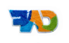 Custom Chenille Patch – "CAF" Multi-Color Letterman Style Acronym Badge-Back Side