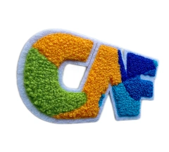Custom Chenille Patch – "CAF" Multi-Color Letterman Style Acronym Badge-Left Side