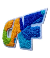 Custom Chenille Patch – "CAF" Multi-Color Letterman Style Acronym Badge-Right Side