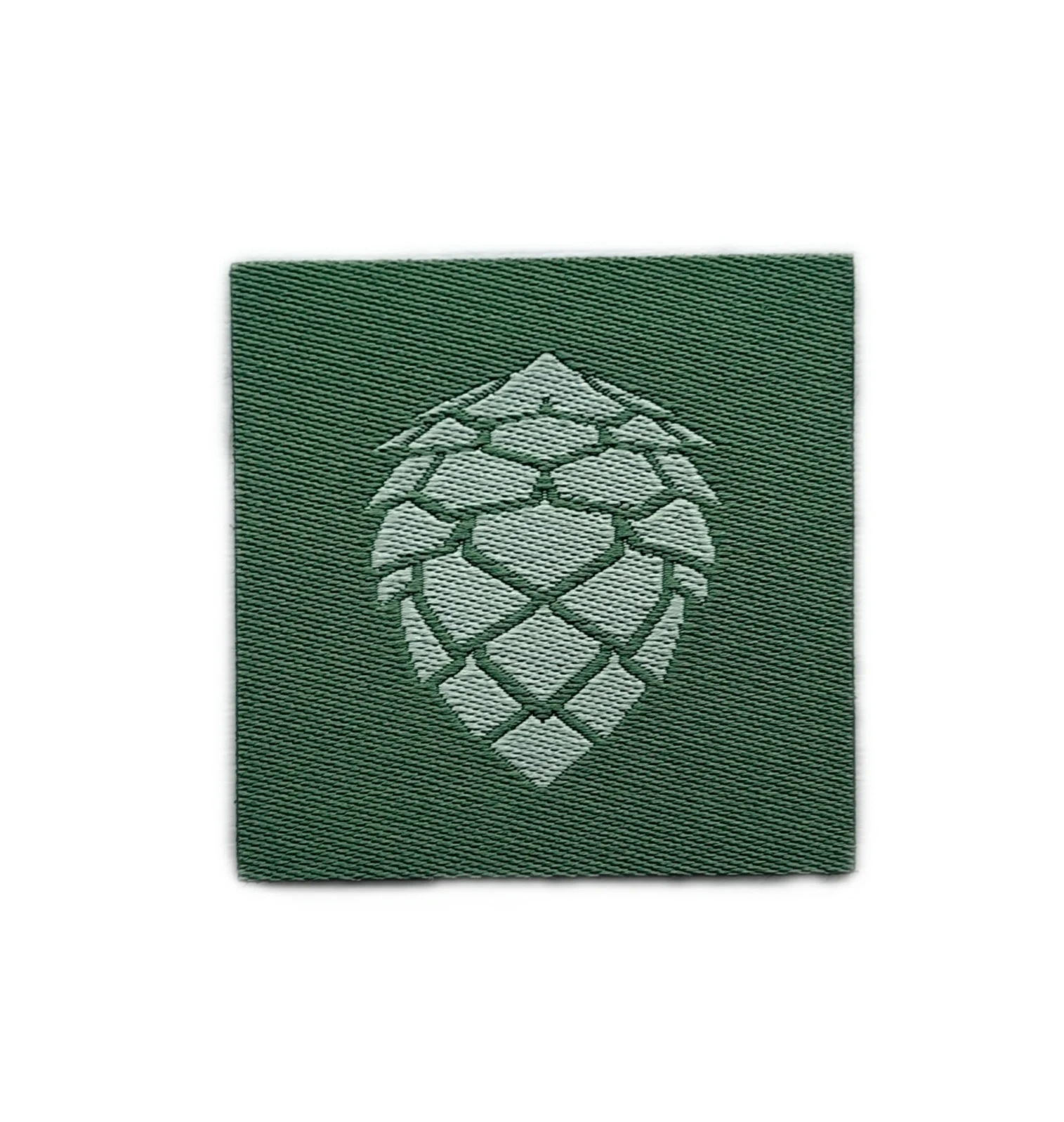 Custom Woven Hop Cone Patch – Minimalist Craft Beer Enthusiast Badge-Front Side