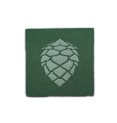 Custom Woven Hop Cone Patch – Minimalist Craft Beer Enthusiast Badge-Front Side