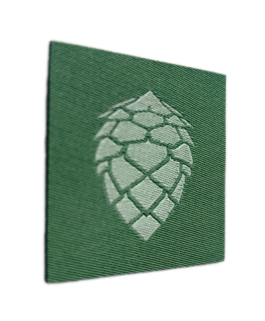 Custom Woven Hop Cone Patch – Minimalist Craft Beer Enthusiast Badge-Left Side