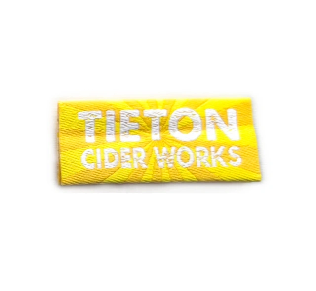 Custom Woven Labels for Apparel | Tieton Cider Works Branding Label-Front Side