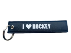 Custom Woven Keychain - "I ❤️ HOCKEY"