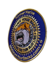 Embroidered "Former Marine" Patch with Bulldog Design-Right Side