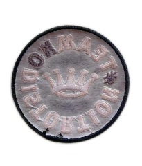 Team No Distortion Crown Embroidered Patch - Black & White-Back Side