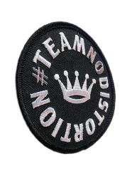 Team No Distortion Crown Embroidered Patch - Black & White-Left Side