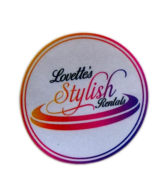 Lovette's Stylish Rentals Custom Circular Patch - 3" Laser Cut-Front Side