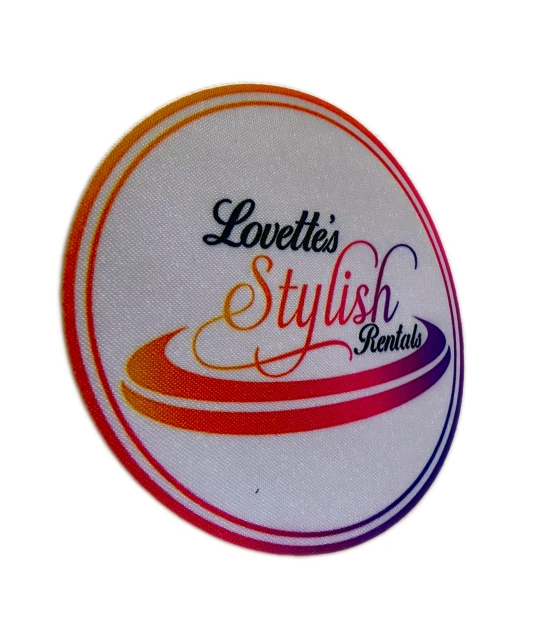 Lovette's Stylish Rentals Custom Circular Patch - 3" Laser Cut-Left Side