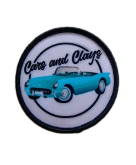 Cars and Clays Vintage Car Sublimated Patch - Teal Convertible-Front Side
