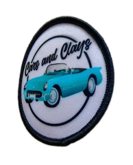 Cars and Clays Vintage Car Sublimated Patch - Teal Convertible-Right Side