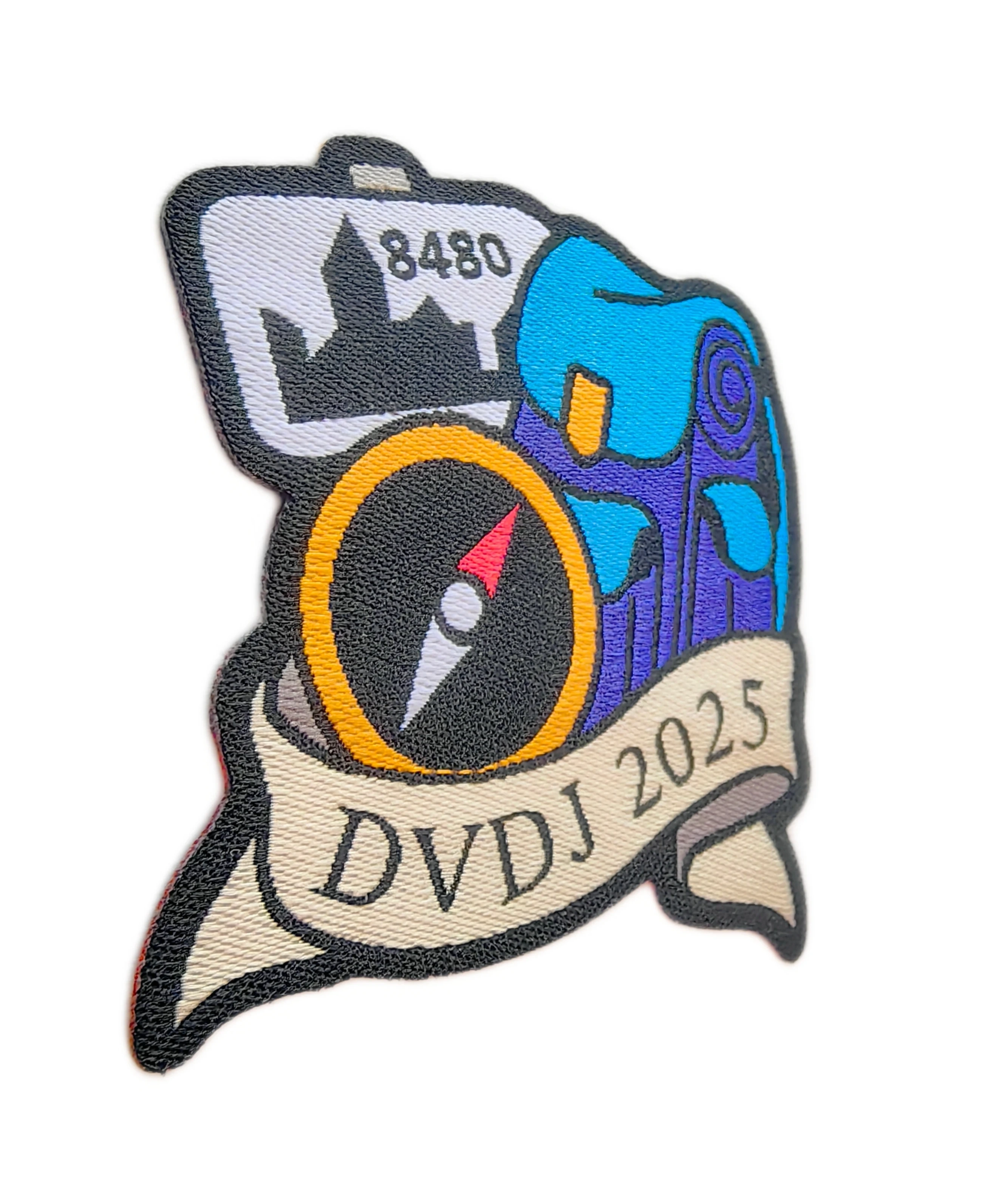 DVDJ 2025 Adventure Woven Patch - Compass & Backpack Design-Left Side