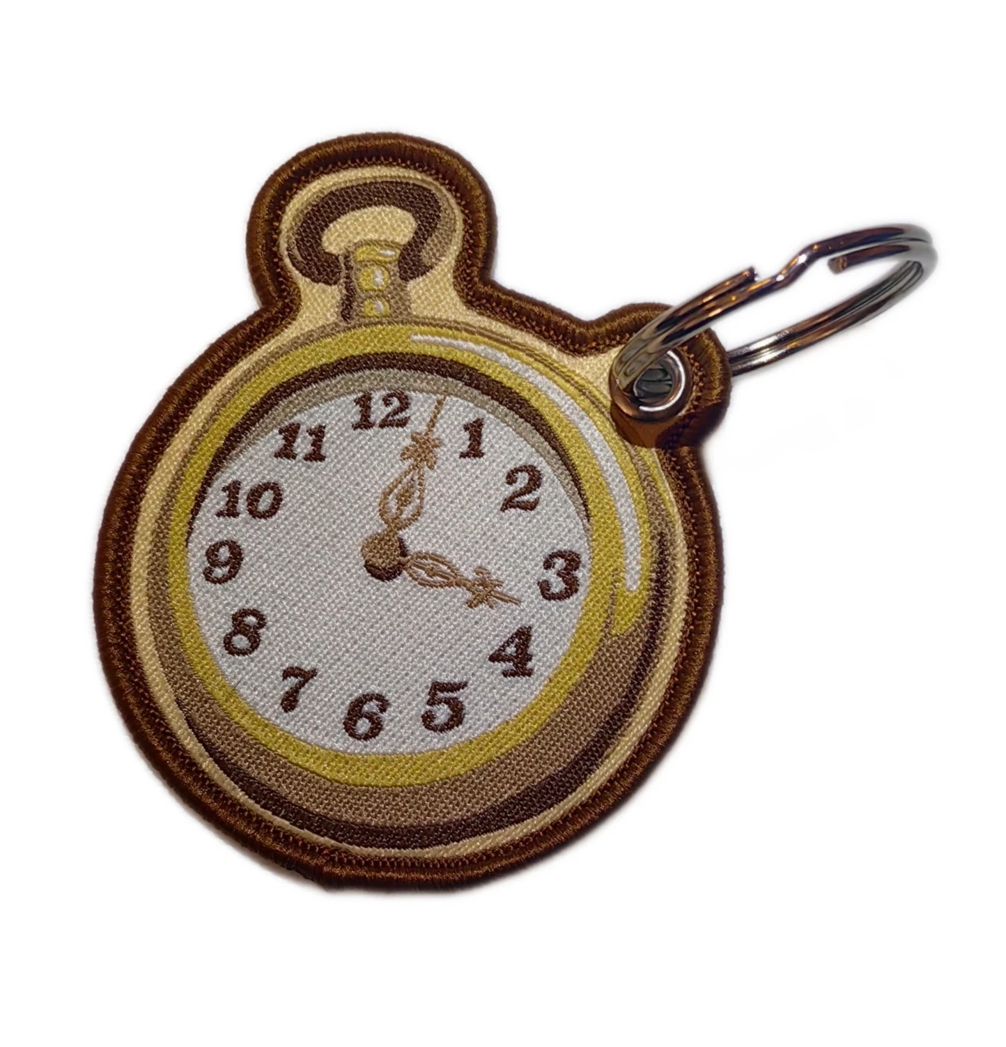 Retro Vintage Pocket Watch Woven Keychain - Double Sided-Front Side